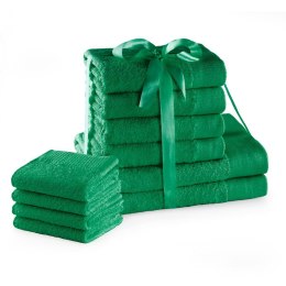 Ręcznik AMARI - AMELIAHOME kolor butelkowa zieleń styl klasyczny 2*70x140+4*50x100+4*30x50 AmeliaHome - TOWEL/AH/AMARI/GREEN/SET