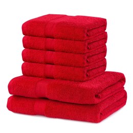 Ręcznik MARINA kolor czerwony styl klasyczny materiał bawełna 2*70x140+4*50x100 DecoKing - TOWEL/MARINA/D.RED/SET2*70x140+4*50x1