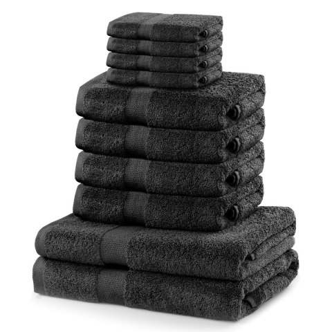 Ręcznik MARINA kolor grafitowy styl klasyczny materiał bawełna 2*70x140+4*50x100+4*30x50 DecoKing - TOWEL/MARINA/CHARCOAL/SET2*7