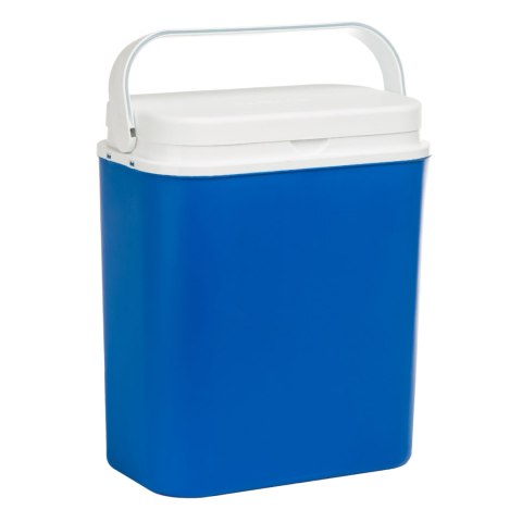 Lodówka turystyczna 18 L na wkłady mrożące, niebieska z białą pokrywą, wymiary 33x38x20 cm Kamai COOLBOX