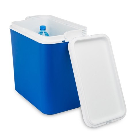 Lodówka turystyczna 18 L na wkłady mrożące, niebieska z białą pokrywą, wymiary 33x38x20 cm Kamai COOLBOX