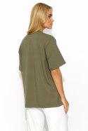 T-shirt Damski Model M826 Khaki - Makadamia Makadamia