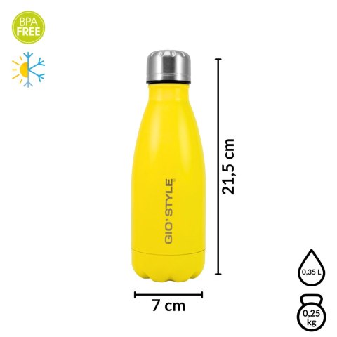 Butelka termiczna Kamai Gio Style, stal nierdzewna, żółta, pojemność 0,35L Kamai Gio Style