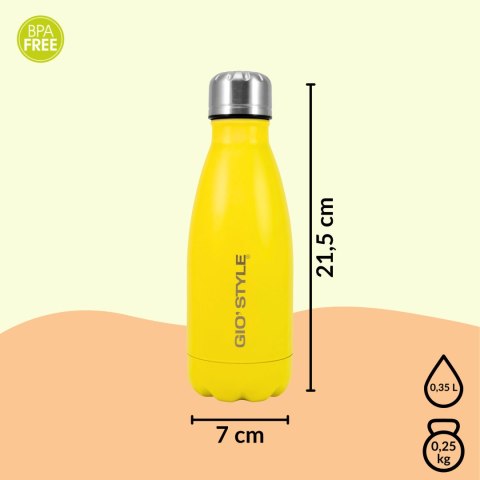 Butelka termiczna Kamai Gio Style, stal nierdzewna, żółta, pojemność 0,35L Kamai Gio Style
