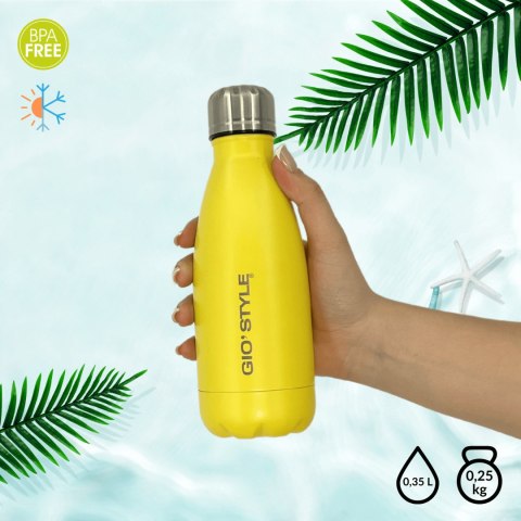 Butelka termiczna Kamai Gio Style, stal nierdzewna, żółta, pojemność 0,35L Kamai Gio Style