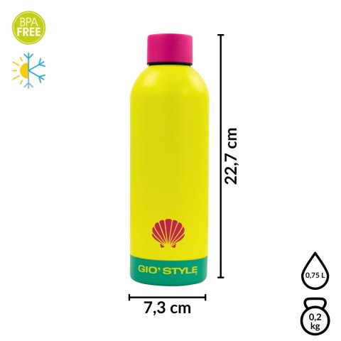 Butelka termiczna Kamai Gio Style, stal nierdzewna, żółta, pojemność 0,75L Kamai Gio Style
