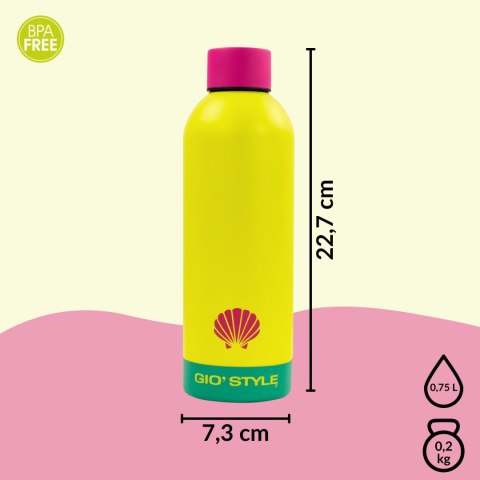Butelka termiczna Kamai Gio Style, stal nierdzewna, żółta, pojemność 0,75L Kamai Gio Style
