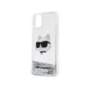 Karl Lagerfeld Liquid Glitter NFT Choupette Head - Etui iPhone 11 (srebrny)