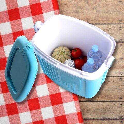 Lodówka turystyczna 20L KAMAI ICEBERG na wkłady mrożące, turkusowa z białą rączką EDA
