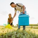 Lodówka turystyczna 42L KAMAI ICEBERG na wkłady mrożące, turkusowa z białą rączką EDA