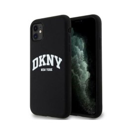 DKNY Liquid Silicone White Printed Logo MagSafe - Etui iPhone 11 (czarny)