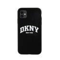 DKNY Liquid Silicone White Printed Logo MagSafe - Etui iPhone 11 (czarny)