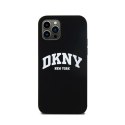 DKNY Liquid Silicone White Printed Logo MagSafe - Etui iPhone 12 / iPhone 12 Pro (czarny)