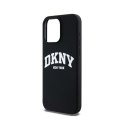 DKNY Liquid Silicone White Printed Logo MagSafe - Etui iPhone 13 Pro Max (czarny)