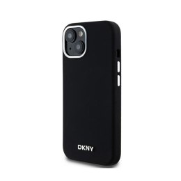 DKNY Liquid Silicone Small Metal Logo MagSafe - Etui iPhone 15 / 14 / 13 (czarny)