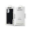 DKNY Liquid Silicone Small Metal Logo MagSafe - Etui iPhone 15 / 14 / 13 (czarny)