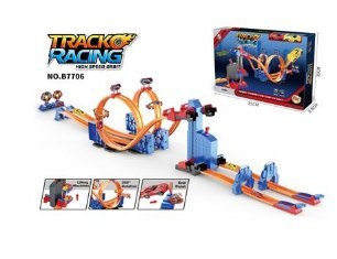 Return track series (equipped with 2 return cars) 3 * 1.5V AA not included Display box