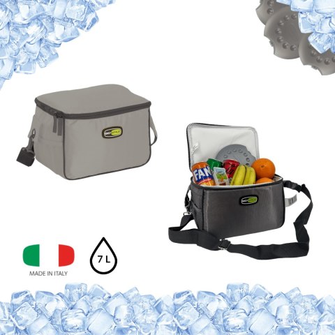 Torba lunchowa Kamai Gio Style na ramię, pastelowy szary, pojemność 7L Giostyle