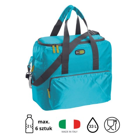 Torba termiczna Kamai Gio Style na ramię, błękitna, z kieszeniami i rączką do noszenia, pojemność 33L Giostyle