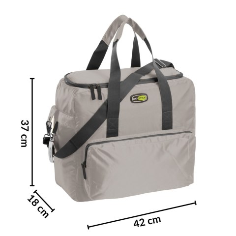 Torba termiczna Kamai Gio Style na ramię, pastelowy szary, z kieszeniami i rączką do noszenia, pojemność 33L Giostyle