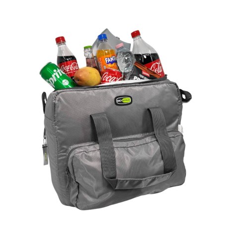 Torba termiczna Kamai Gio Style na ramię, pastelowy szary, z kieszeniami i rączką do noszenia, pojemność 33L Giostyle