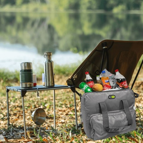 Torba termiczna Kamai Gio Style na ramię, pastelowy szary, z kieszeniami i rączką do noszenia, pojemność 33L Giostyle