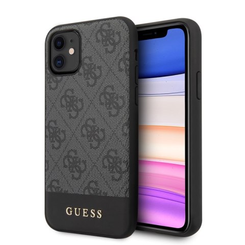 Guess 4G Bottom Stripe Collection - Etui iPhone 11 (szary)