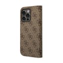 Guess 4G Metal Camera Outline Booktype Case - Etui iPhone 14 Pro Max (brązowy)