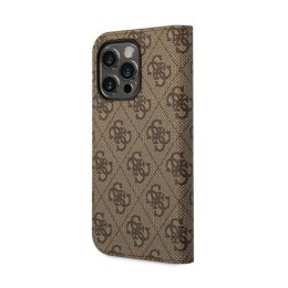 Guess 4G Metal Camera Outline Booktype Case - Etui iPhone 14 Pro Max (brązowy)