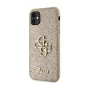 Guess Glitter Script Big 4G - Etui iPhone 11 (złoty)