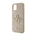 Guess Glitter Script Big 4G - Etui iPhone 11 (złoty)