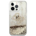 Guess Liquid Glitter 4G Big Logo - Etui iPhone 13 Pro Max (złoty)