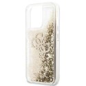 Guess Liquid Glitter 4G Big Logo - Etui iPhone 13 Pro Max (złoty)