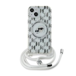 Karl Lagerfeld IML Crossbody Monogram Karl & Choupette Head MagSafe - Etui iPhone 15 / 14 / 13 (przezroczysty)