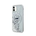 Karl Lagerfeld Liquid Glitter Choupette Head MagSafe - Etui iPhone 11 (przezroczysty)