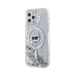 Karl Lagerfeld Liquid Glitter Choupette Head MagSafe - Etui iPhone 12 / iPhone 12 Pro (przezroczysty)