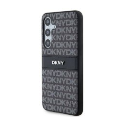 DKNY Leather Mono Stripe & Metal Logo - Etui Samsung Galaxy S24+ (czarny)