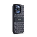 DKNY Leather Mono Stripe & Metal Logo - Etui iPhone 15 Pro (czarny)