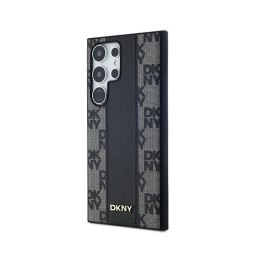 DKNY Leather Checkered Mono Pattern MagSafe - Etui Samsung Galaxy S24 Ultra (czarny)