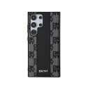 DKNY Leather Checkered Mono Pattern MagSafe - Etui Samsung Galaxy S24 Ultra (czarny)