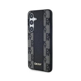 DKNY Leather Checkered Mono Pattern MagSafe - Etui Samsung Galaxy S24+ (czarny)