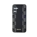 DKNY Leather Checkered Mono Pattern MagSafe - Etui Samsung Galaxy S24+ (czarny)