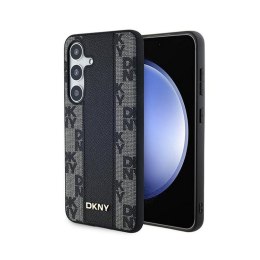 DKNY Leather Checkered Mono Pattern MagSafe - Etui Samsung Galaxy S24 (czarny)