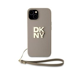 DKNY Wrist Strap Stock Logo - Etui iPhone 15 Plus (beżowy)