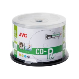 JVC CD-R 700MB 52X INKJET WHITE PRINTABLE WATERPROOF PHOTO GLOSSY CAKE*50 701715JCK0020