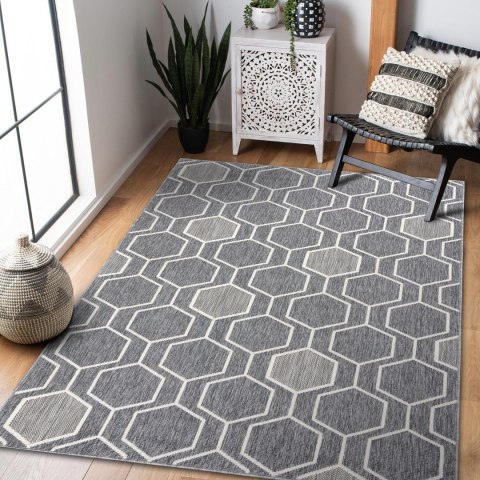 Dywan WINK HEXAGON kolor szary 140x200 Hakano - RUG/LU/WINK/HEXAGON/GREY/140x200