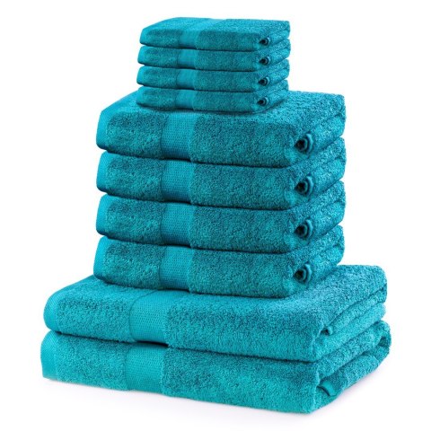 Ręcznik MARINA kolor turkusowy styl klasyczny materiał bawełna 2*70x140+4*50x100+4*30x50 DecoKing - TOWEL/MARINA/TUR/SET2*70x140