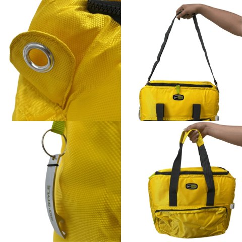 Torba termiczna Kamai Gio Style na ramię, żółta, z kieszeniami i rączką do noszenia, pojemność 33L Giostyle