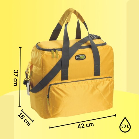 Torba termiczna Kamai Gio Style na ramię, żółta, z kieszeniami i rączką do noszenia, pojemność 33L Giostyle