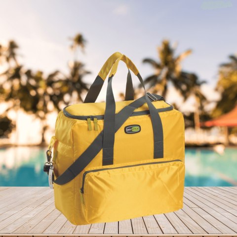 Torba termiczna Kamai Gio Style na ramię, żółta, z kieszeniami i rączką do noszenia, pojemność 33L Giostyle